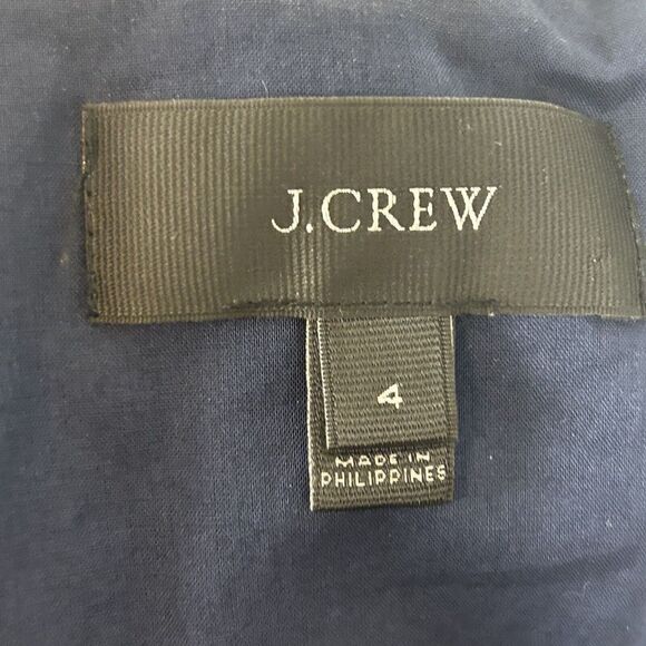 J. Crew size 4 blue linen Blend blazer jacket Women's One Button Relaxed Fit - Picture 6 of 7